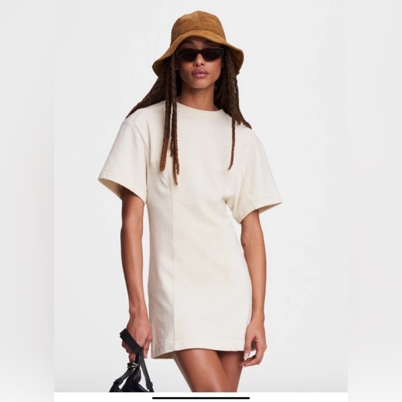 Rag’n’Bone Lilith Mini  Cream T Shirt   dress . - Picture 1 of 13